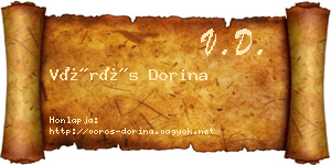 Vörös Dorina névjegykártya